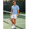 image:imageCOOFANDY Mens Polo Shirts Short Sleeve Pique Jersey Golf Shirt Casual Summer Collared TShirtsLight Blue