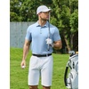 image:imageCOOFANDY Mens Polo Shirts Short Sleeve Pique Jersey Golf Shirt Casual Summer Collared TShirtsLight Blue