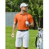 image:imageCOOFANDY Mens Polo Shirts Short Sleeve Pique Jersey Golf Shirt Casual Summer Collared TShirtsOrange