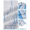 image:imageCOOFANDY Mens Short Sleeve Casual Shirts Button Down Striped Summer Shirts Textured Vacation Beach ShirtB WhiteBlue 02