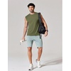 image:imageCOOFANDY Mens Sleeveless Shirts 100 Cotton Workout Tank Tops Cut Off Shirts Gym Muscle Loose Fit TeeArmy Green