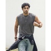image:imageCOOFANDY Mens Sleeveless Shirts 100 Cotton Workout Tank Tops Cut Off Shirts Gym Muscle Loose Fit TeeDark Grey