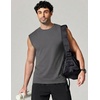 image:imageCOOFANDY Mens Sleeveless Shirts 100 Cotton Workout Tank Tops Cut Off Shirts Gym Muscle Loose Fit TeeDark Grey