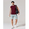 image:imageCOOFANDY Mens Sleeveless Shirts 100 Cotton Workout Tank Tops Cut Off Shirts Gym Muscle Loose Fit TeeDark Red