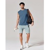 image:imageCOOFANDY Mens Sleeveless Shirts 100 Cotton Workout Tank Tops Cut Off Shirts Gym Muscle Loose Fit TeeGrey Blue