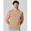 image:imageCOOFANDY Mens Sleeveless Shirts 100 Cotton Workout Tank Tops Cut Off Shirts Gym Muscle Loose Fit TeeKhaki