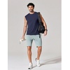 image:imageCOOFANDY Mens Sleeveless Shirts 100 Cotton Workout Tank Tops Cut Off Shirts Gym Muscle Loose Fit TeeNavy Blue