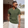 image:imageCOOFANDY Mens T Shirts V Neck 100 Cotton Short Sleeve Casual Summer Vintage Tee ShirtArmy Green