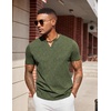 image:imageCOOFANDY Mens T Shirts V Neck 100 Cotton Short Sleeve Casual Summer Vintage Tee ShirtArmy Green