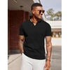 image:imageCOOFANDY Mens T Shirts V Neck 100 Cotton Short Sleeve Casual Summer Vintage Tee ShirtBlack