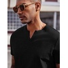 image:imageCOOFANDY Mens T Shirts V Neck 100 Cotton Short Sleeve Casual Summer Vintage Tee ShirtBlack