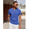 image:imageCOOFANDY Mens T Shirts V Neck 100 Cotton Short Sleeve Casual Summer Vintage Tee ShirtBlue