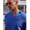 image:imageCOOFANDY Mens T Shirts V Neck 100 Cotton Short Sleeve Casual Summer Vintage Tee ShirtBlue