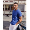 image:imageCOOFANDY Mens T Shirts V Neck 100 Cotton Short Sleeve Casual Summer Vintage Tee ShirtBlue