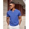 image:imageCOOFANDY Mens T Shirts V Neck 100 Cotton Short Sleeve Casual Summer Vintage Tee ShirtBlue