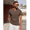 image:imageCOOFANDY Mens T Shirts V Neck 100 Cotton Short Sleeve Casual Summer Vintage Tee ShirtBrown