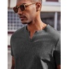 image:imageCOOFANDY Mens T Shirts V Neck 100 Cotton Short Sleeve Casual Summer Vintage Tee ShirtGrey