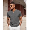 image:imageCOOFANDY Mens T Shirts V Neck 100 Cotton Short Sleeve Casual Summer Vintage Tee ShirtGrey
