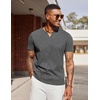 image:imageCOOFANDY Mens T Shirts V Neck 100 Cotton Short Sleeve Casual Summer Vintage Tee ShirtGrey