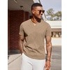 image:imageCOOFANDY Mens T Shirts V Neck 100 Cotton Short Sleeve Casual Summer Vintage Tee ShirtKhaki