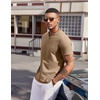 image:imageCOOFANDY Mens T Shirts V Neck 100 Cotton Short Sleeve Casual Summer Vintage Tee ShirtKhaki