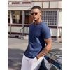 image:imageCOOFANDY Mens T Shirts V Neck 100 Cotton Short Sleeve Casual Summer Vintage Tee ShirtNavy Blue