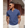 image:imageCOOFANDY Mens T Shirts V Neck 100 Cotton Short Sleeve Casual Summer Vintage Tee ShirtNavy Blue