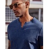image:imageCOOFANDY Mens T Shirts V Neck 100 Cotton Short Sleeve Casual Summer Vintage Tee ShirtNavy Blue