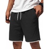 image:imageCOOFANDY Mens Casual Shorts Cotton Drawstring 79 inch Waffle Shorts Stretch Elastic Waist Summer Beach Lounge Sweat ShortsAblack