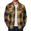 image:imageCOOFANDY Mens Long Sleeve Flannel Shirts Jacket Fashion Plaid Jackets Casual Button Down Shirt with PocketsBlack Yellow
