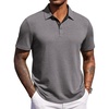 image:imageCOOFANDY Mens Polo Shirts Short Sleeve Casual Summer Polo Tee Classic Collared Golf Stylish TopsGrey