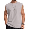 image:imageCOOFANDY Mens Sleeveless Shirts 100 Cotton Workout Tank Tops Cut Off Shirts Gym Muscle Loose Fit TeeLight Grey