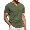 image:imageCOOFANDY Mens T Shirts V Neck 100 Cotton Short Sleeve Casual Summer Vintage Tee ShirtArmy Green