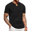 image:imageCOOFANDY Mens T Shirts V Neck 100 Cotton Short Sleeve Casual Summer Vintage Tee ShirtBlack