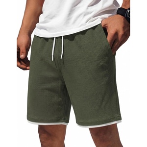 image:imageCOOFANDY Mens Casual Shorts Cotton Drawstring 79 inch Waffle Shorts Stretch Elastic Waist Summer Beach Lounge Sweat ShortsArmy Green