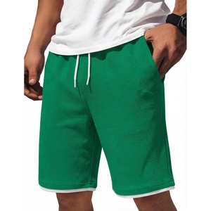 image:imageCOOFANDY Mens Casual Shorts Cotton Drawstring 79 inch Waffle Shorts Stretch Elastic Waist Summer Beach Lounge Sweat ShortsGreen