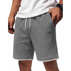 image:imageCOOFANDY Mens Casual Shorts Cotton Drawstring 79 inch Waffle Shorts Stretch Elastic Waist Summer Beach Lounge Sweat ShortsGrey