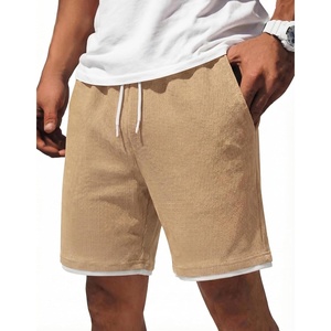 image:imageCOOFANDY Mens Casual Shorts Cotton Drawstring 79 inch Waffle Shorts Stretch Elastic Waist Summer Beach Lounge Sweat ShortsKhaki