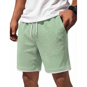 image:imageCOOFANDY Mens Casual Shorts Cotton Drawstring 79 inch Waffle Shorts Stretch Elastic Waist Summer Beach Lounge Sweat ShortsLight Green