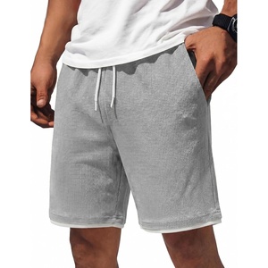 image:imageCOOFANDY Mens Casual Shorts Cotton Drawstring 79 inch Waffle Shorts Stretch Elastic Waist Summer Beach Lounge Sweat ShortsLight Grey