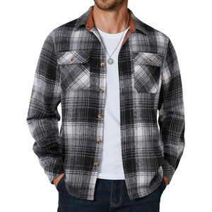 image:imageCOOFANDY Mens Long Sleeve Flannel Shirts Jacket Fashion Plaid Jackets Casual Button Down Shirt with PocketsBlack