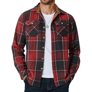image:imageCOOFANDY Mens Long Sleeve Flannel Shirts Jacket Fashion Plaid Jackets Casual Button Down Shirt with PocketsBlack Red