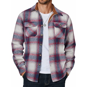 image:imageCOOFANDY Mens Long Sleeve Flannel Shirts Jacket Fashion Plaid Jackets Casual Button Down Shirt with PocketsBlue Redline