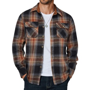 image:imageCOOFANDY Mens Long Sleeve Flannel Shirts Jacket Fashion Plaid Jackets Casual Button Down Shirt with PocketsBrown