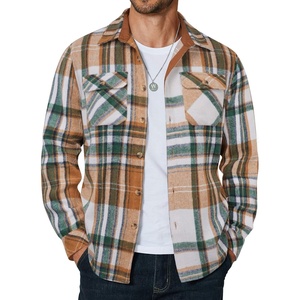 image:imageCOOFANDY Mens Long Sleeve Flannel Shirts Jacket Fashion Plaid Jackets Casual Button Down Shirt with PocketsGreen