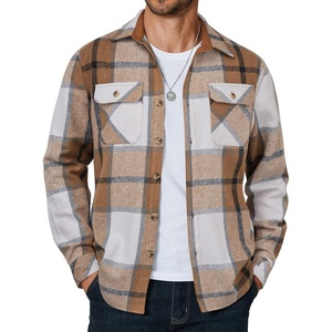image:imageCOOFANDY Mens Long Sleeve Flannel Shirts Jacket Fashion Plaid Jackets Casual Button Down Shirt with PocketsKhaki