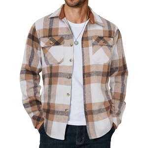 image:imageCOOFANDY Mens Long Sleeve Flannel Shirts Jacket Fashion Plaid Jackets Casual Button Down Shirt with PocketsLight Khaki