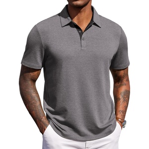 image:imageCOOFANDY Mens Polo Shirts Short Sleeve Casual Summer Polo Tee Classic Collared Golf Stylish TopsGrey
