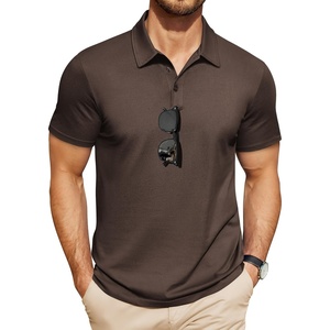 image:imageCOOFANDY Mens Polo Shirts Short Sleeve Pique Jersey Golf Shirt Casual Summer Collared TShirtsBrown