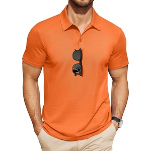 image:imageCOOFANDY Mens Polo Shirts Short Sleeve Pique Jersey Golf Shirt Casual Summer Collared TShirtsOrange